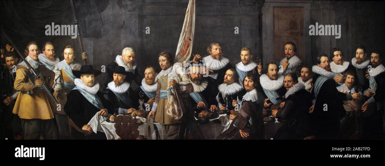 Und Veranstaltungsräume der Miliz Unternehmen Bezirk IX unter Kapitän Jacob Backer und Leutnant Jakob Rogh von Nicolaes Eliasz Pickenoy (1588-1650) niederländischer Maler Stockfoto