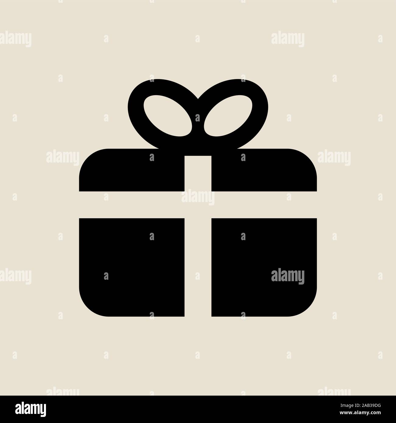 Geschenkbox Symbol einfache flache Stil Weihnachten Symbol. Stock Vektor