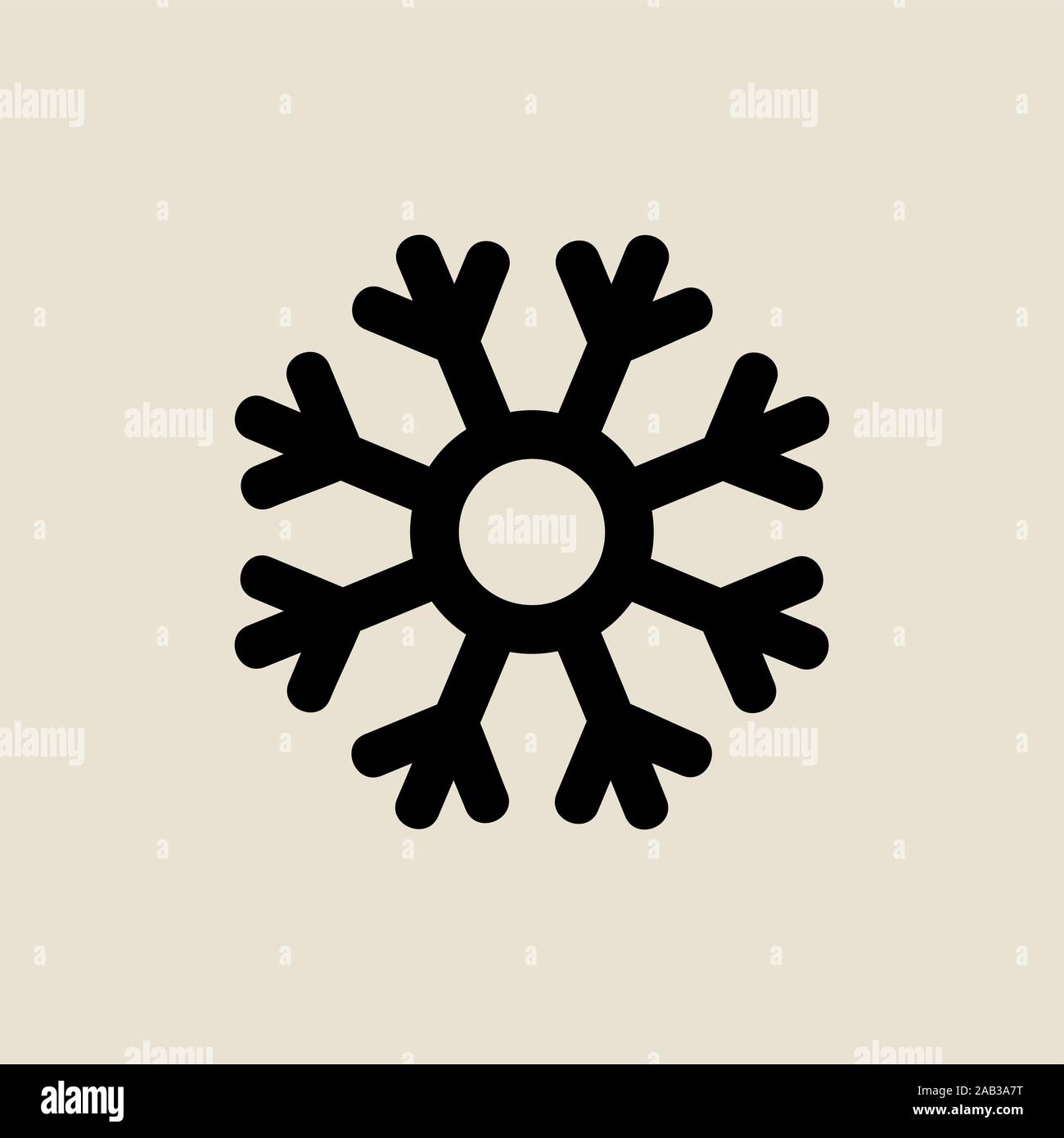 Schneeflocken-symbol einfache flache Stil Weihnachten Symbol. Stock Vektor