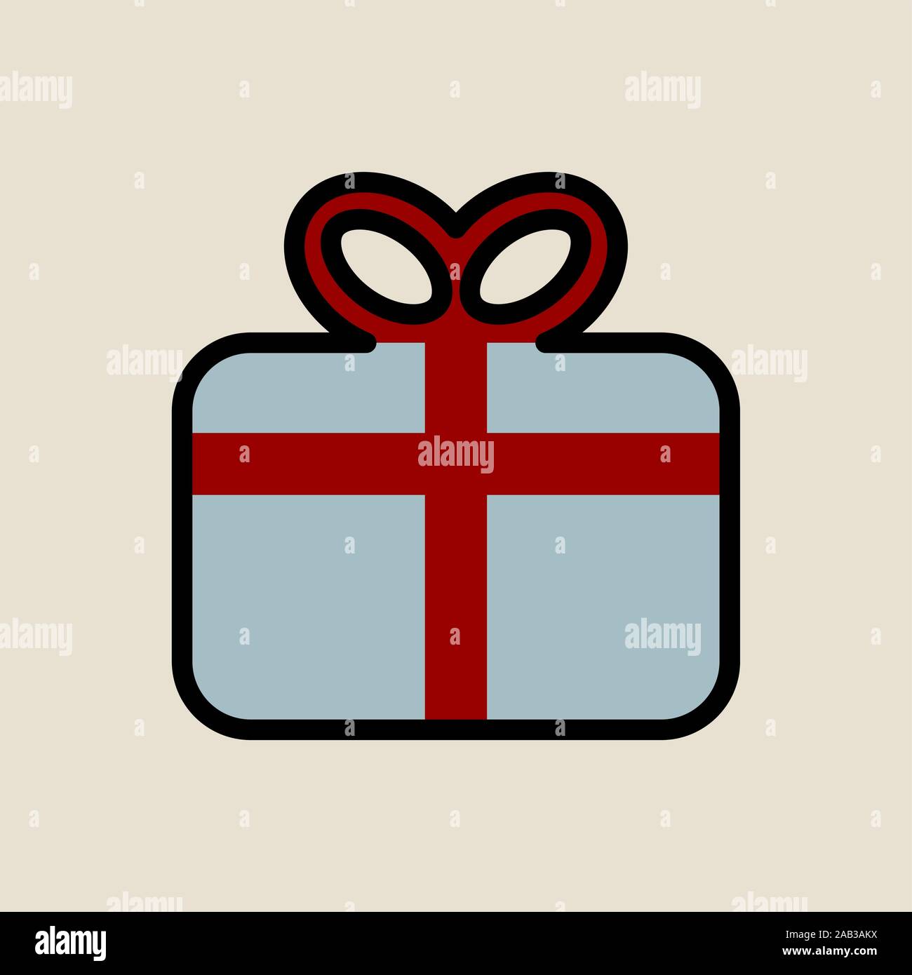 Geschenkbox Symbol einfache flache Stil Weihnachten Symbol. Stock Vektor