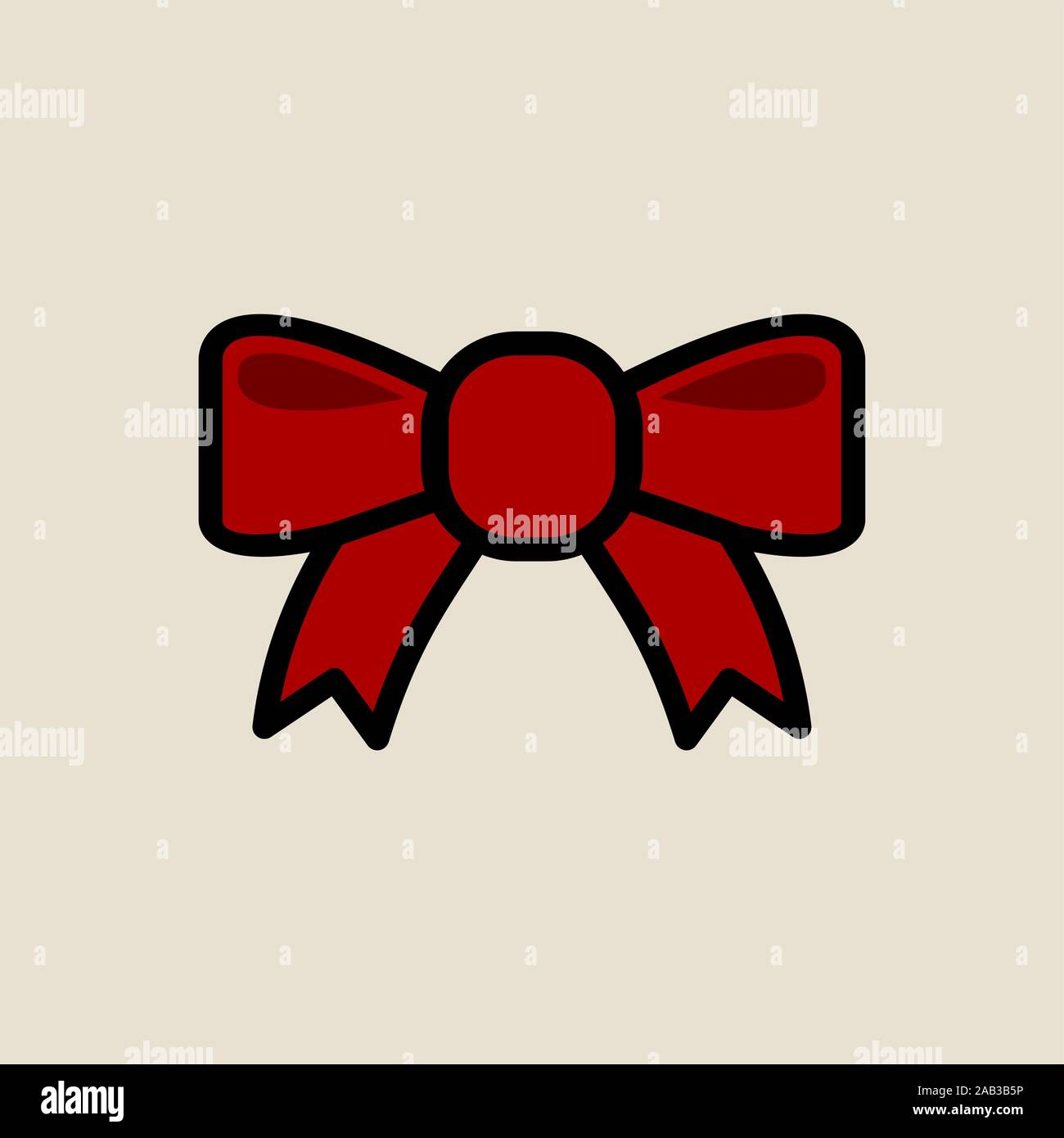 Geschenkband Symbol einfache flache Stil Weihnachten Symbol. Stock Vektor