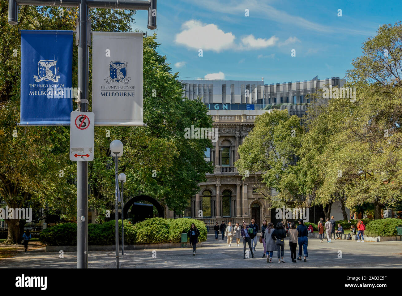 Australien, Victoria, Melbourne, 11. April 2019 - Die Universität von Melbourne ist eine öffentliche Forschungseinrichtung Universität in Parkville, Melbourne, Australi entfernt Stockfoto