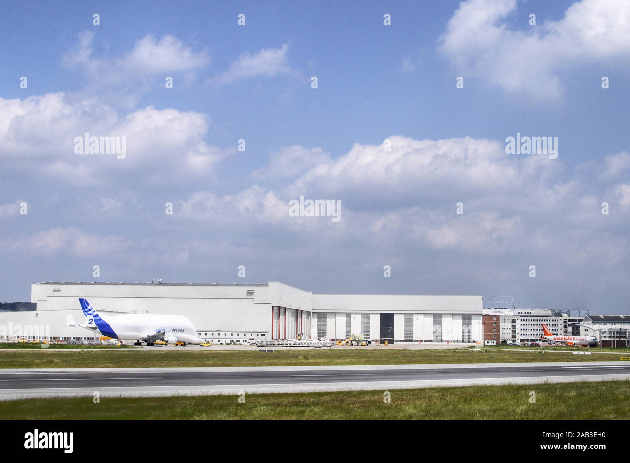 Airbus Flugzeugwerk in Hamburg (Finkenwerder) Stockfoto