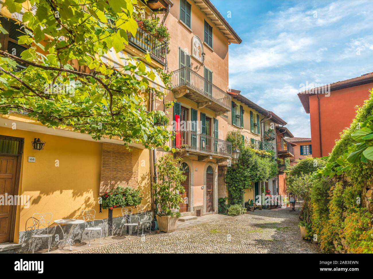 In der Altstadt von Pescallo bei Bellagio am Comer See, Lombardei, Italien Stockfoto