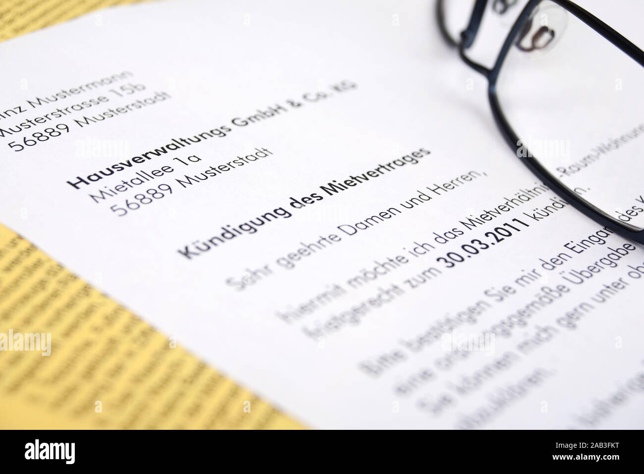 Schriftliche Kuendigung eines Mietvertrages schriftliche Kündigung eines Mietvertrags