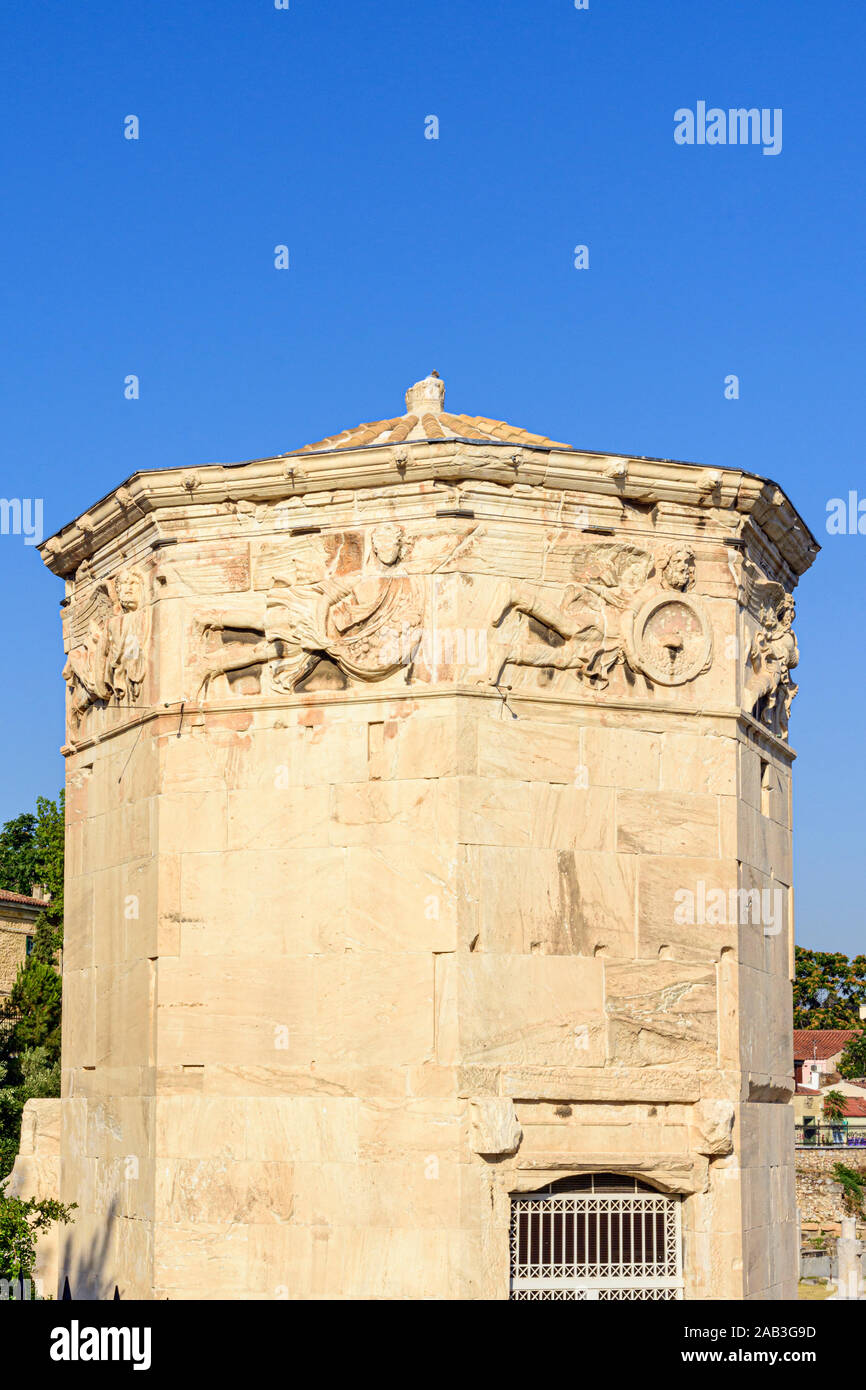 Detail der Turm der Winde, Athen, Griechenland Stockfoto