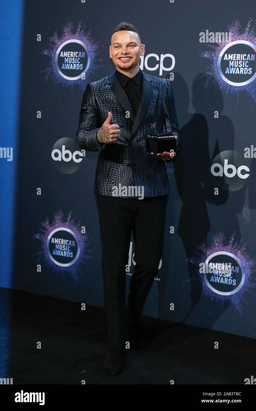 Kane Braun stellt im Presseraum der 2019 American Music Awards, AMAs, bei Microsoft Theater in Los Angeles, USA, am 25. November 2019. | Verwendung weltweit Stockfoto