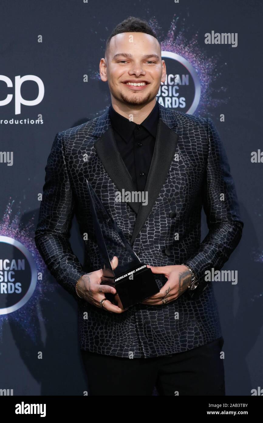 Kane Braun stellt im Presseraum der 2019 American Music Awards, AMAs, bei Microsoft Theater in Los Angeles, USA, am 25. November 2019. | Verwendung weltweit Stockfoto