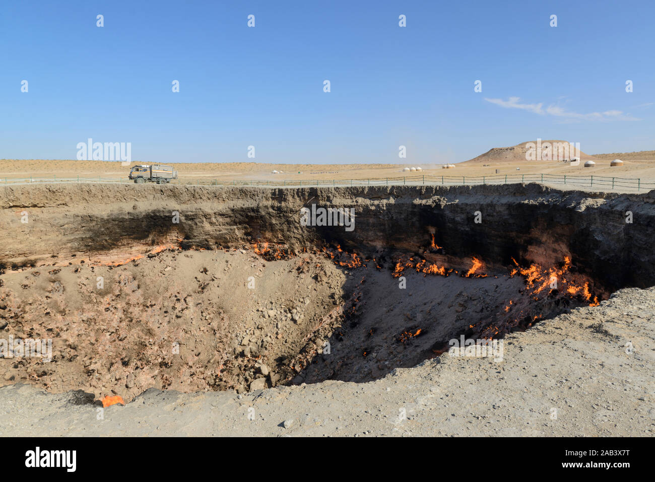 Krater darvaza Gas in Turkmenistan Stockfoto