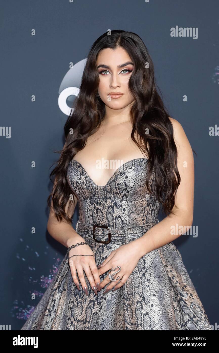 Los Angeles, USA. 24. Nov 2019. Lauren Jauregui besucht die 2019 American Music Awards, AMAs, bei Microsoft Theater in Los Angeles, USA, am 25. November 2019. | Verwendung der weltweiten Kredit: dpa Picture alliance/Alamy leben Nachrichten Stockfoto