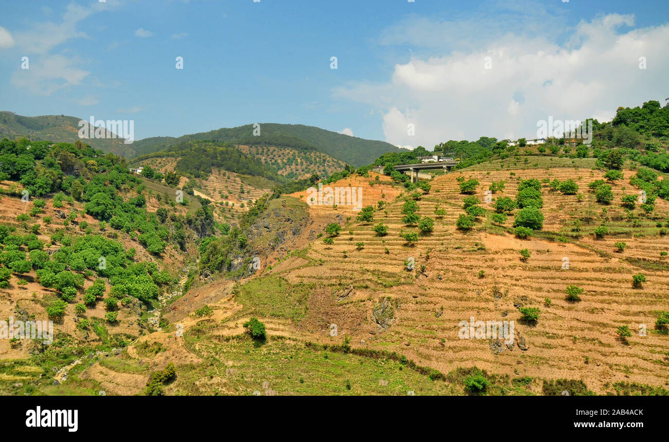 Landschaft der Region Yunnan, Provinz Yunnan, China. Stockfoto