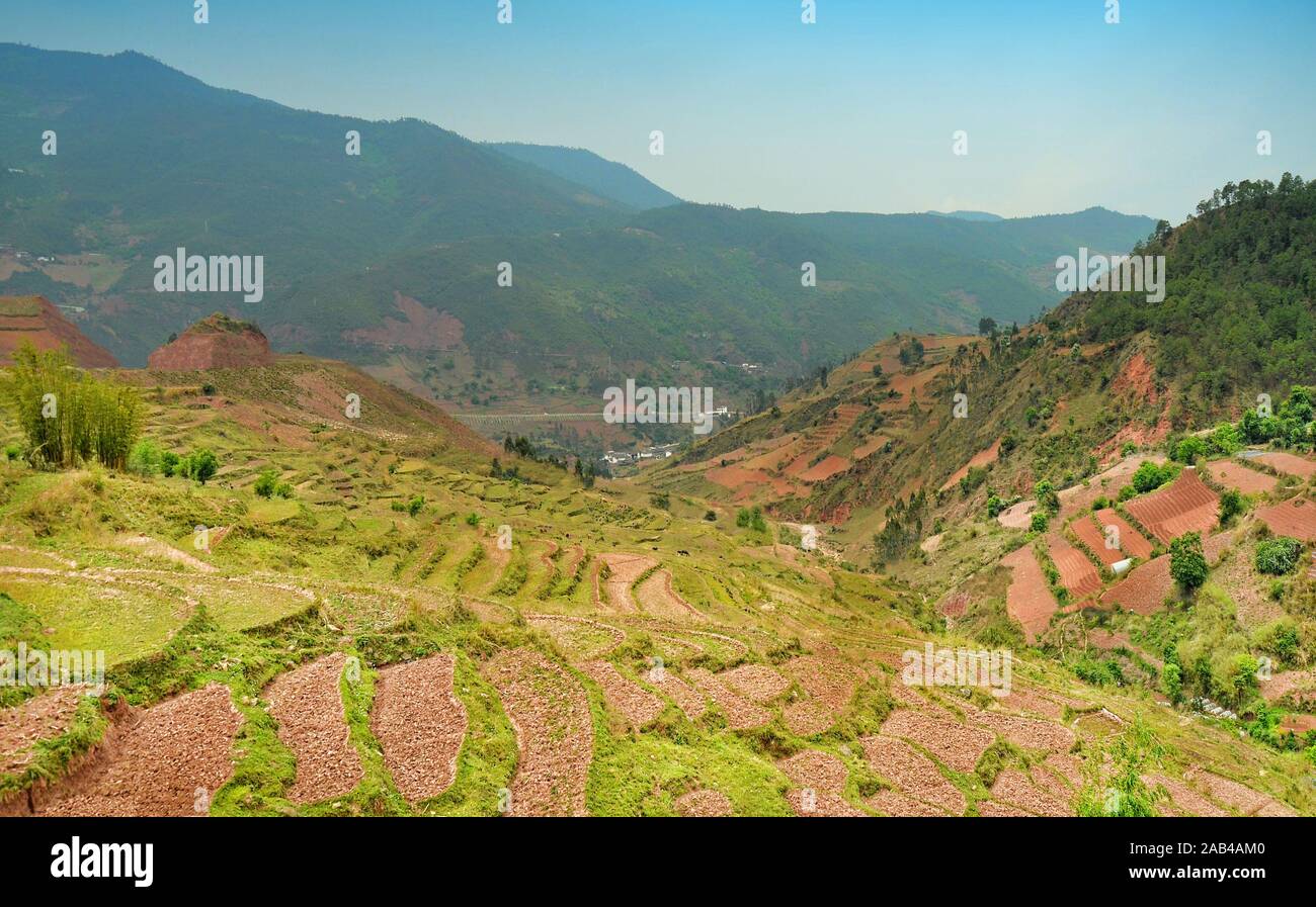 Landschaft der Region Yunnan, Provinz Yunnan, China. Stockfoto
