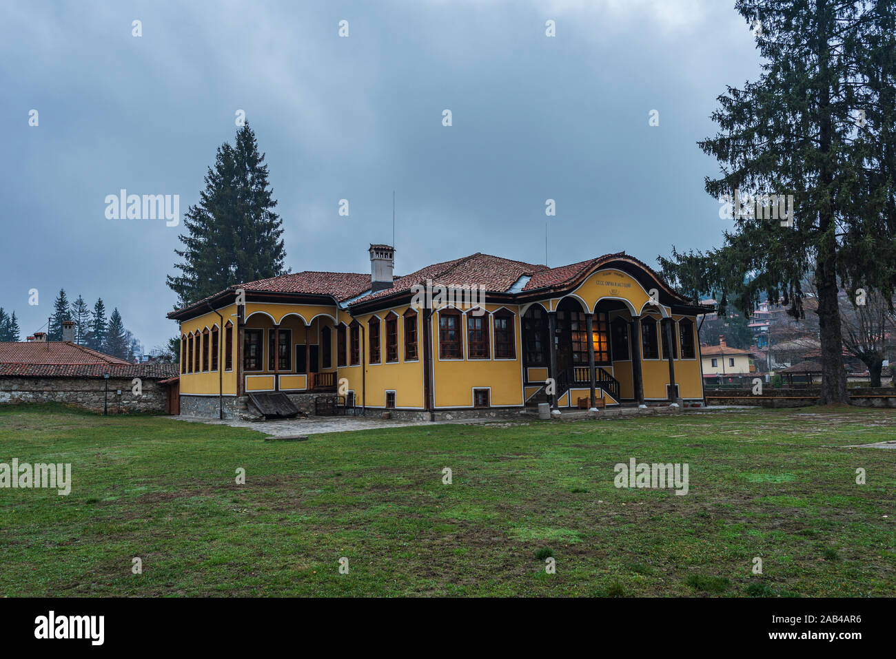 Koprivshtitsa, Bulgarien - Blick von der ersten Klasse der Grundschule Koprivshtitsa Dorf, Bulgarien Stockfoto