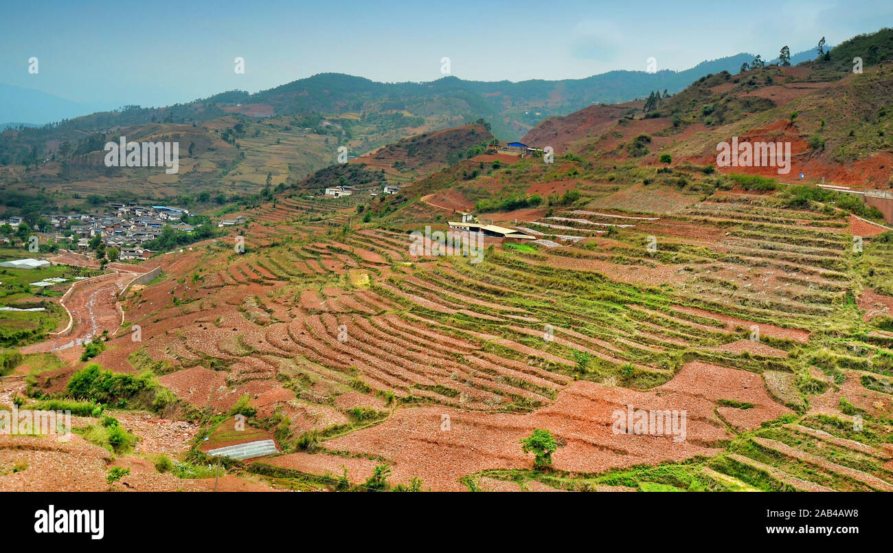 Landschaft der Region Yunnan, Provinz Yunnan, China. Stockfoto