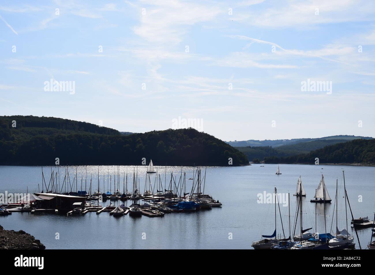 Rursee im Nationalpark Eifel, Stausee im Sommer 2019 Stockfoto