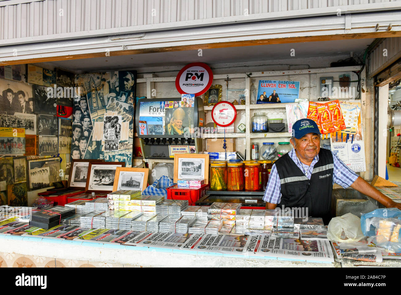 Zeitungskiosk, Merida, Mexiko Stockfoto