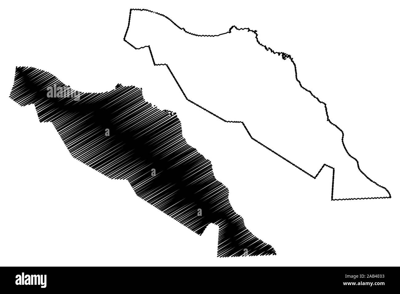 Muscat Governatorats (Sultanat Oman, Gouvernements von Oman) Karte Vektor-illustration, kritzeln Skizze, Muscat Karte anzeigen Stock Vektor