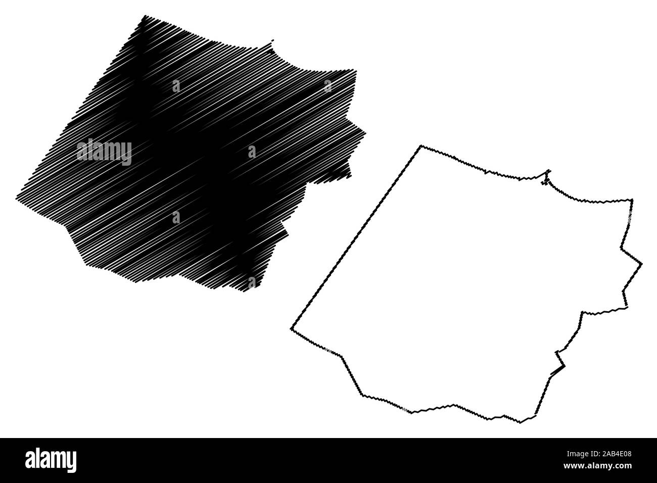 Al Batinah South Governorate (Sultanat Oman, Gouvernements von Oman) Karte Vektor-illustration, kritzeln Skizze Al Batinah Süd Karte Stock Vektor