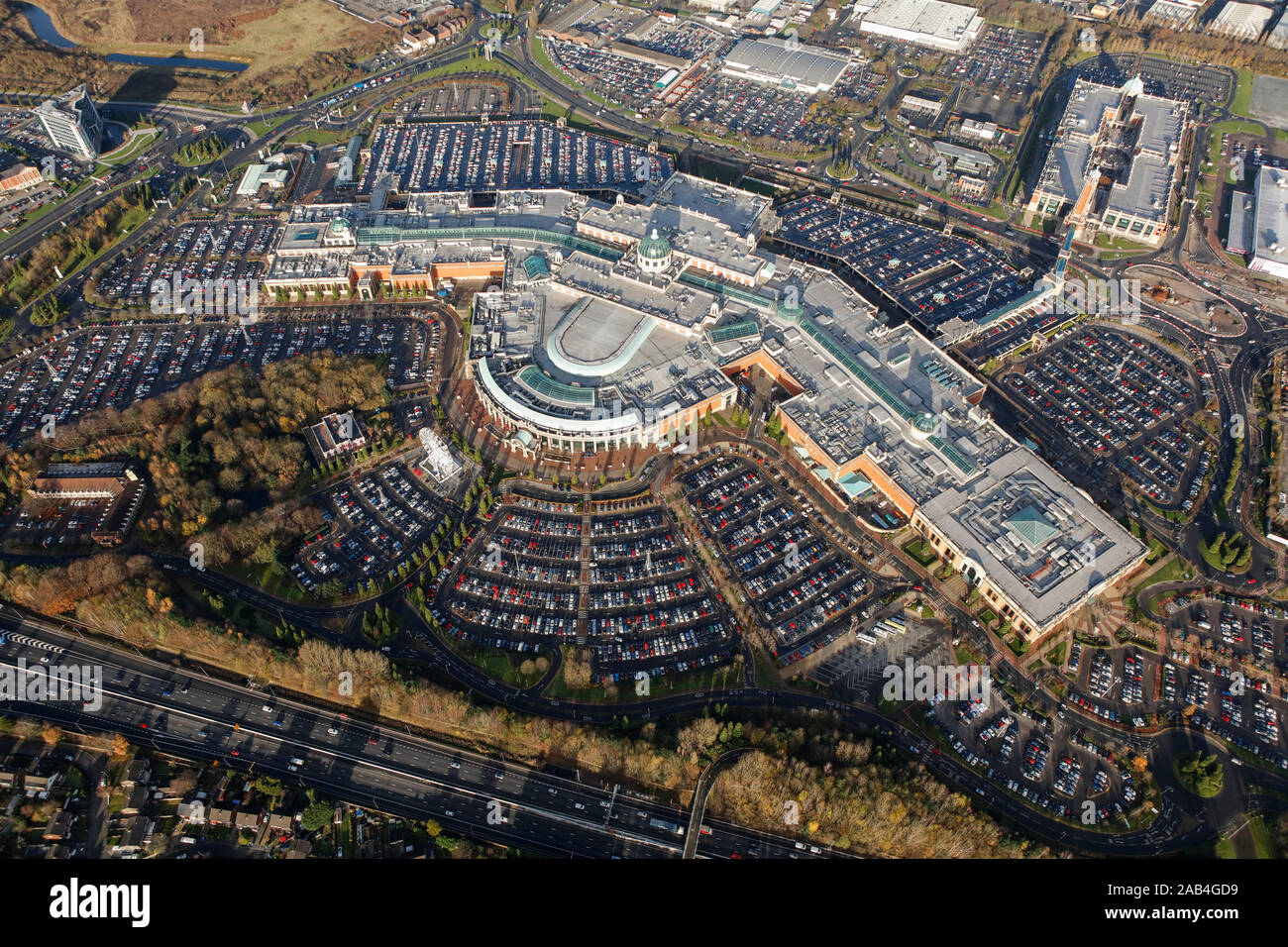 Luftaufnahme des Trafford Centre, Manchester, Großbritannien Stockfoto
