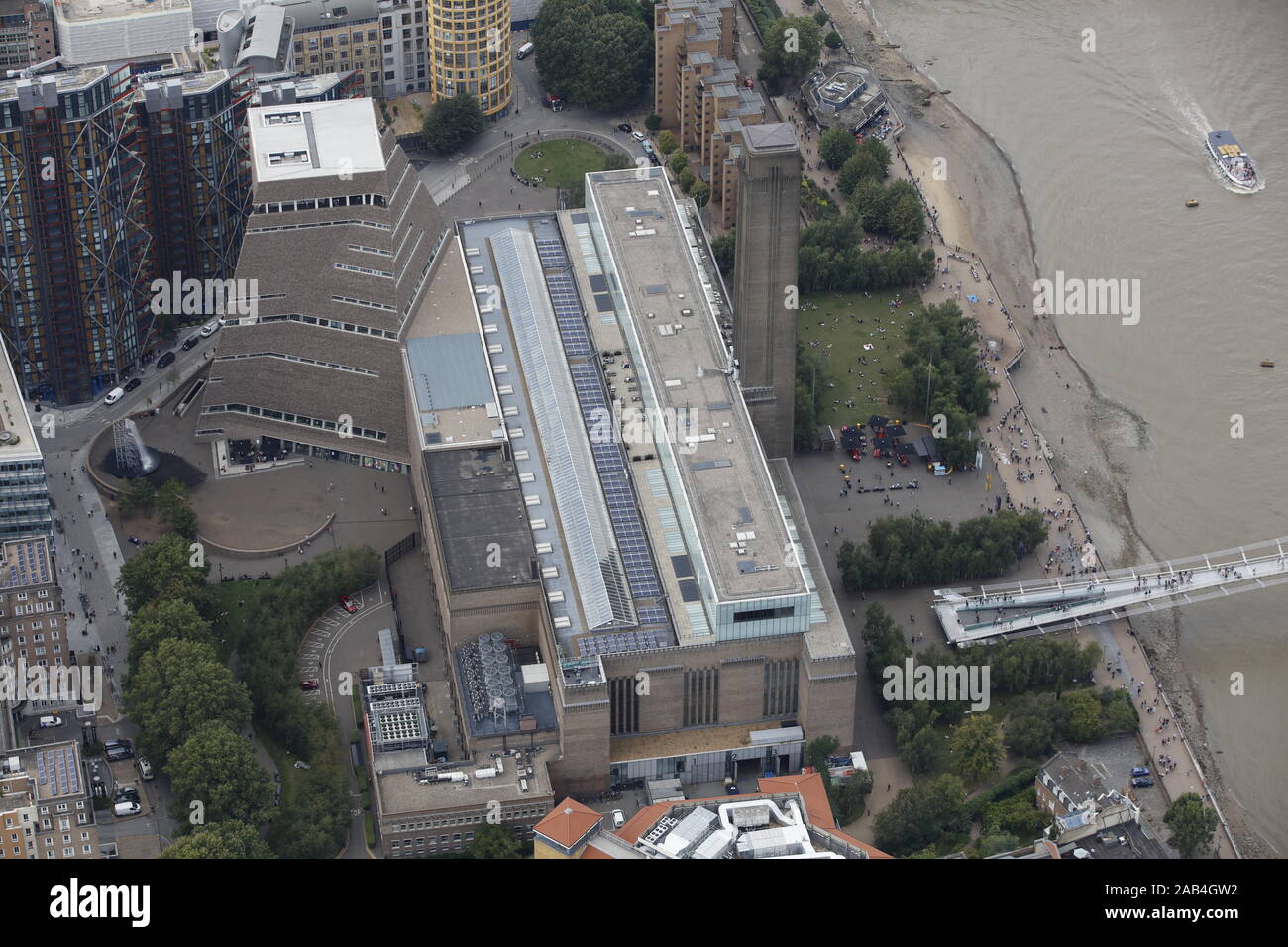 Luftaufnahme der Tate Modern in London, Großbritannien Stockfoto