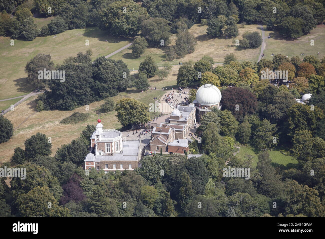 Luftaufnahme des Royal Observatory Greenwich London Stockfoto