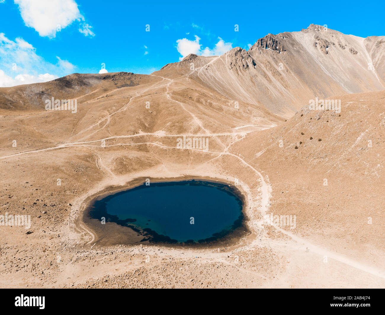 Birdview der Nevado de Toluca Lake, Nevado de Toluca, Mexiko Stockfoto