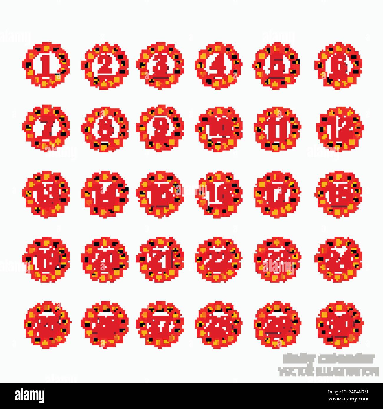 Schaltflächen mit Kalender Termine für den Monat November. Die für die Planung wichtigen Tage. Banner für Feiertage und besondere Tage. Vector Illustration mit weißen Hintergrund. Stock Vektor