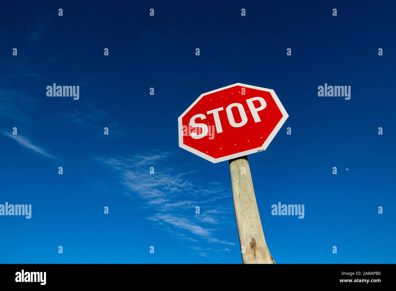 Stop-Schild in Südafrika Stockfoto