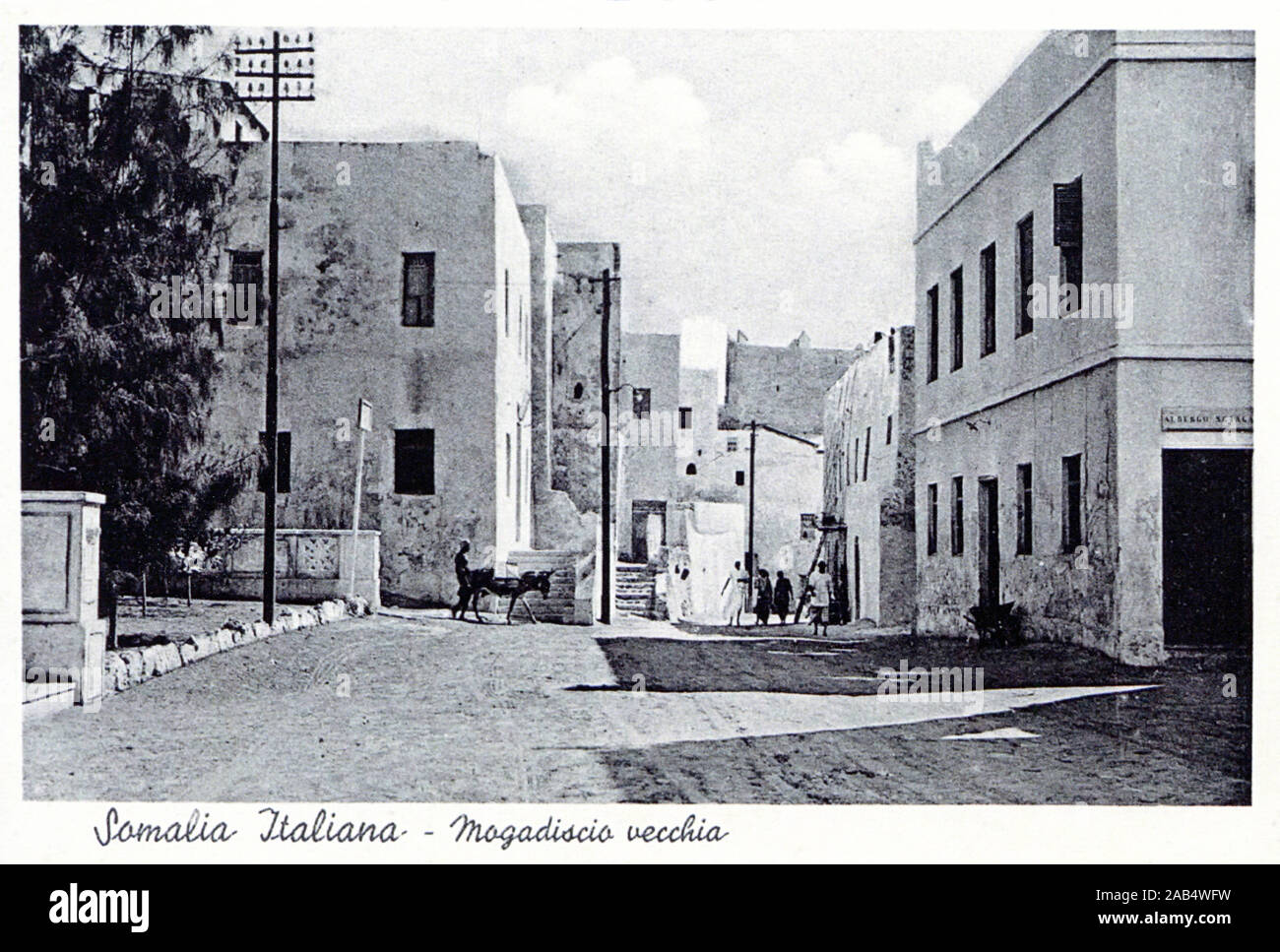 Historische Postkarte von 1935. Mogadischu Stockfoto