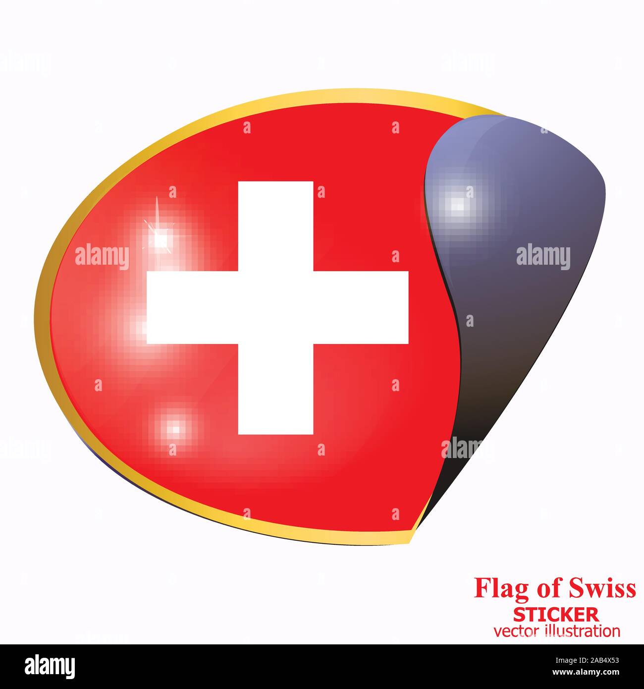 Taste Bright mit Flagge der Swiss. Der Schweizer Nationalfeiertag Hintergrund. Helle Abbildung mit Flagge. Vektor mit weißen Hintergrund. Stock Vektor