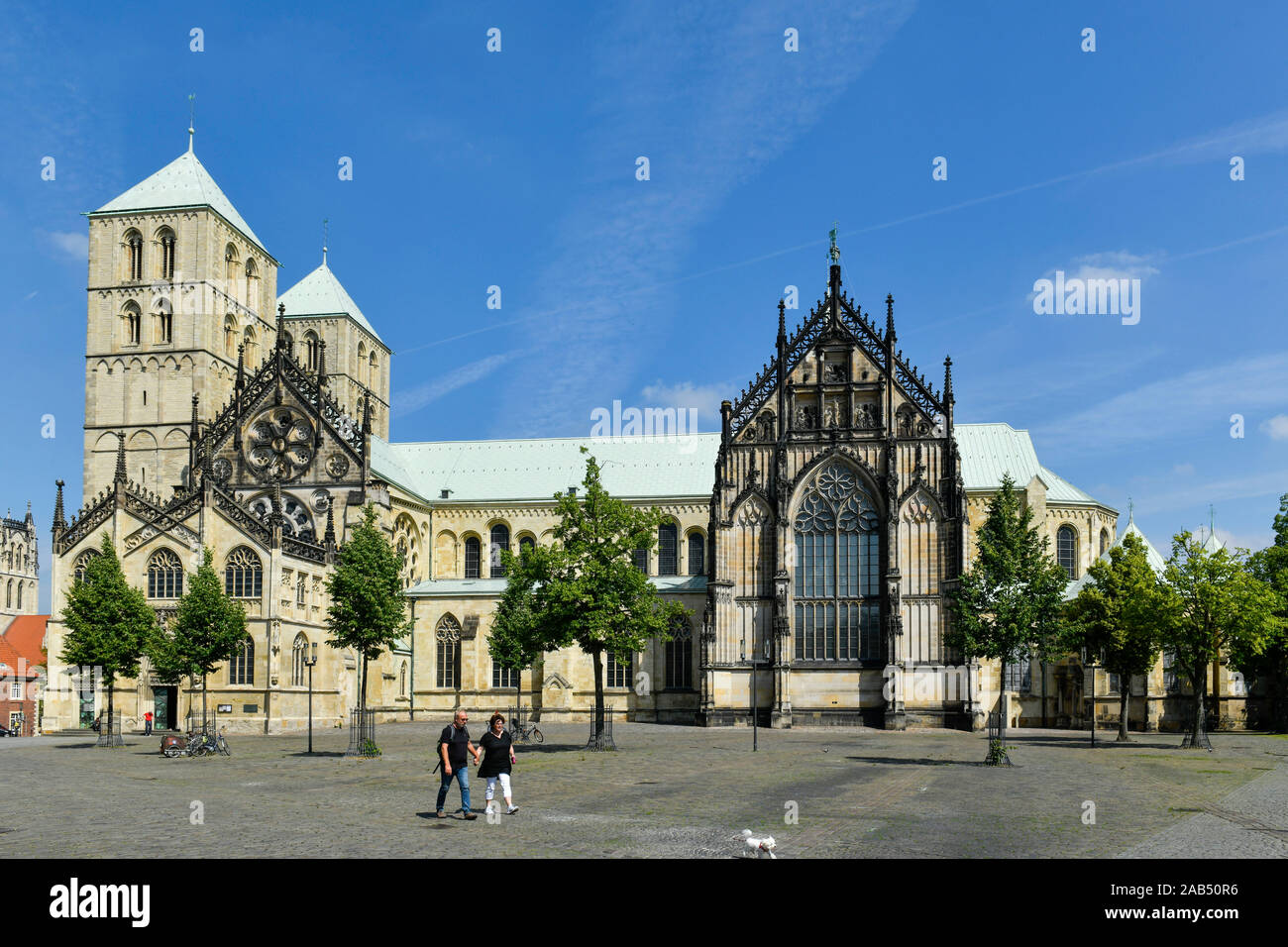St.-Paulus-Dom, Domplatz, Münster, Nordrhein-Westfalen, Deutschland Stockfoto