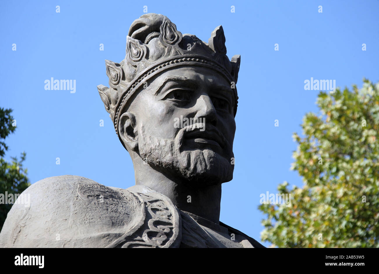 Amir Timur, der auf seinem Thron sitzt in Samarkand in Usbekistan Stockfoto