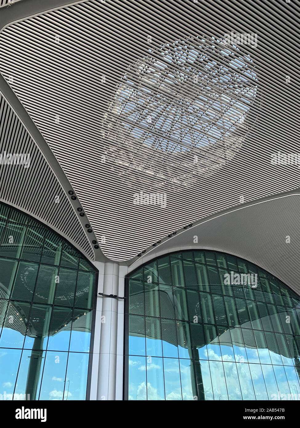 Nahaufnahme der architektonischen Details der neue Flughafen Istanbul. Stockfoto