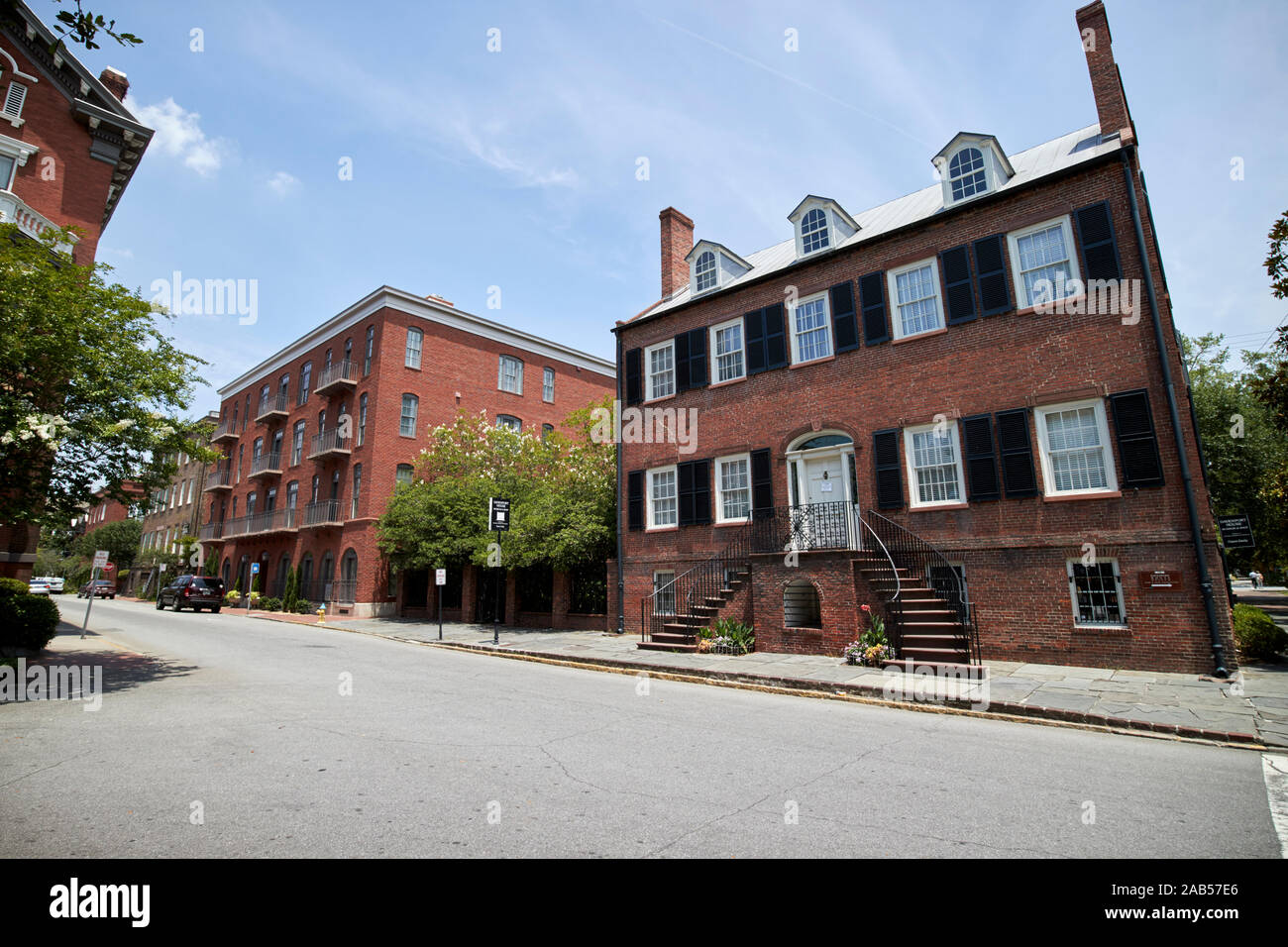 Jesaja Davenport House und East State Street Savannah Georgia USA Stockfoto