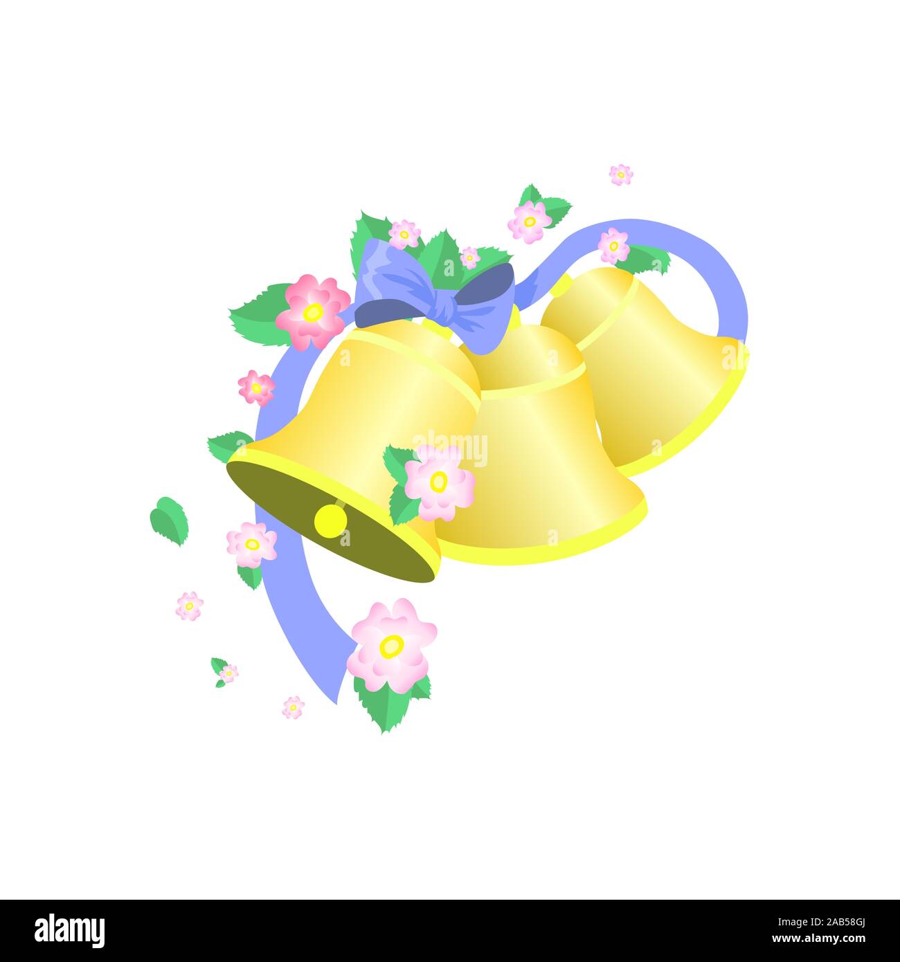 Vektor Jingle bells mit Blumen Stock Vektor