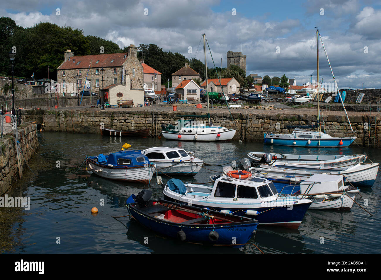 Foto am Hafen von Dalgety Bay, Fife. Stockfoto
