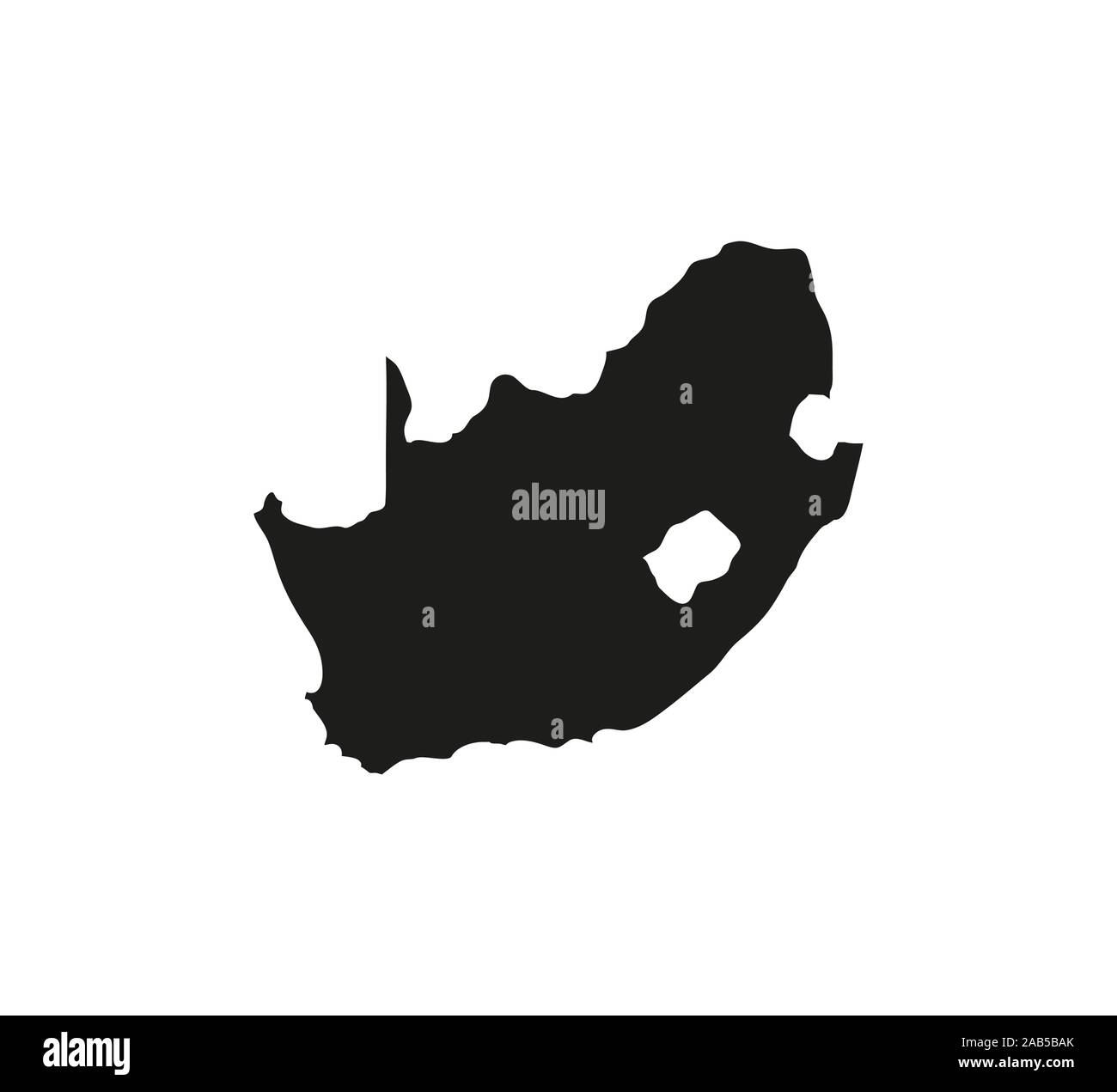 Südafrika Karte, auf weißem Hintergrund. Vector Illustration. Stock Vektor
