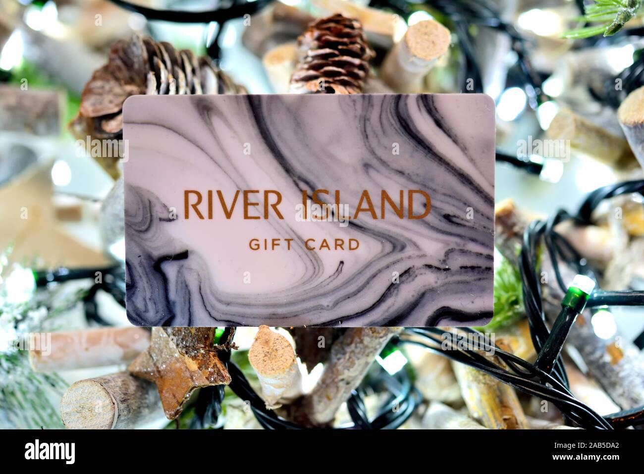 River Island Christmas Gift Card Stockfoto