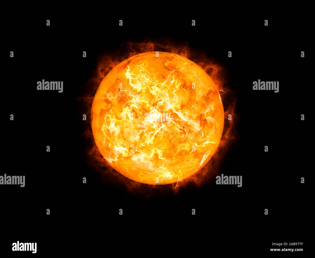 Die sonnenkugel im Weltall Stockfoto