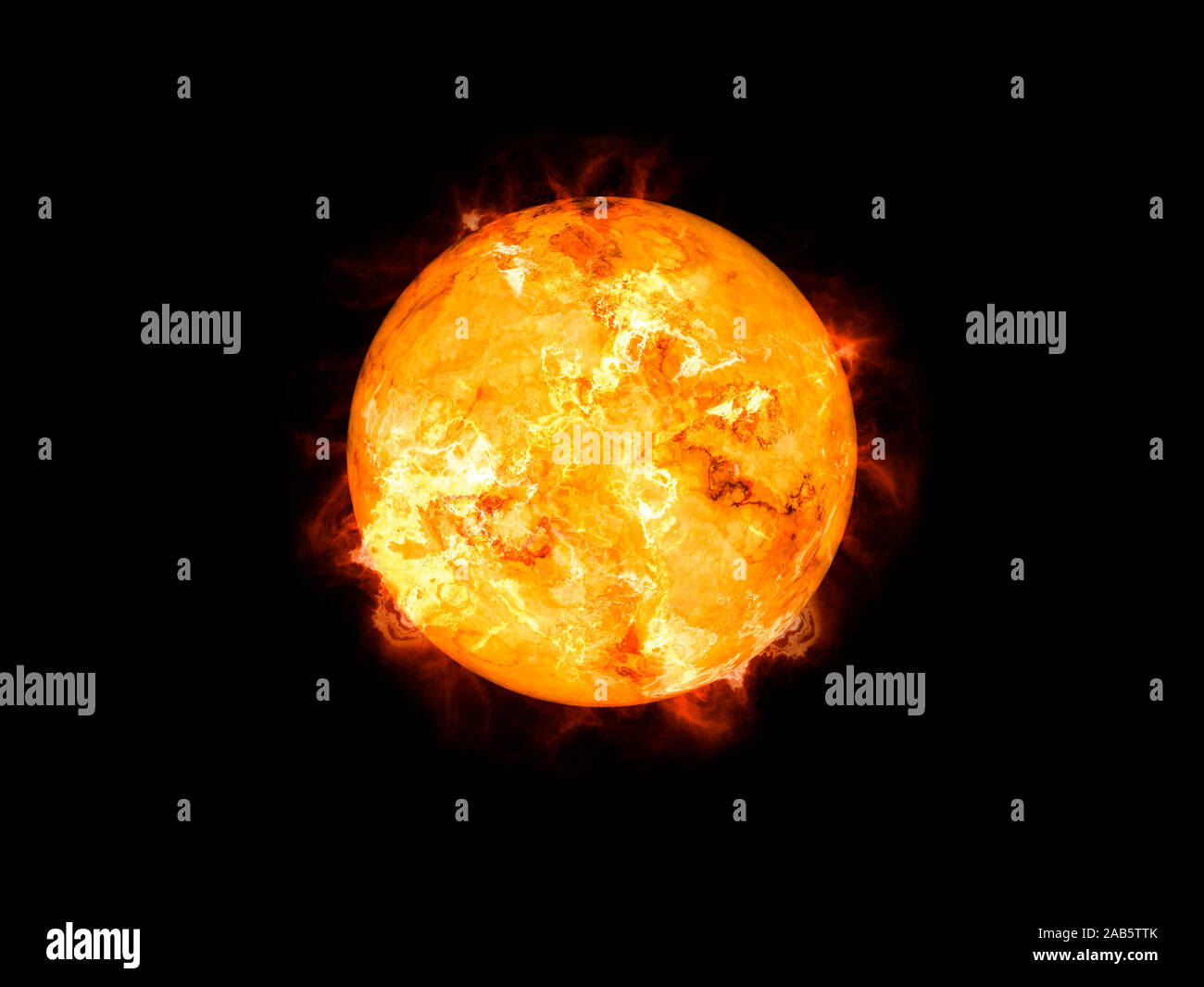 Die sonnenkugel im Weltall Stockfoto