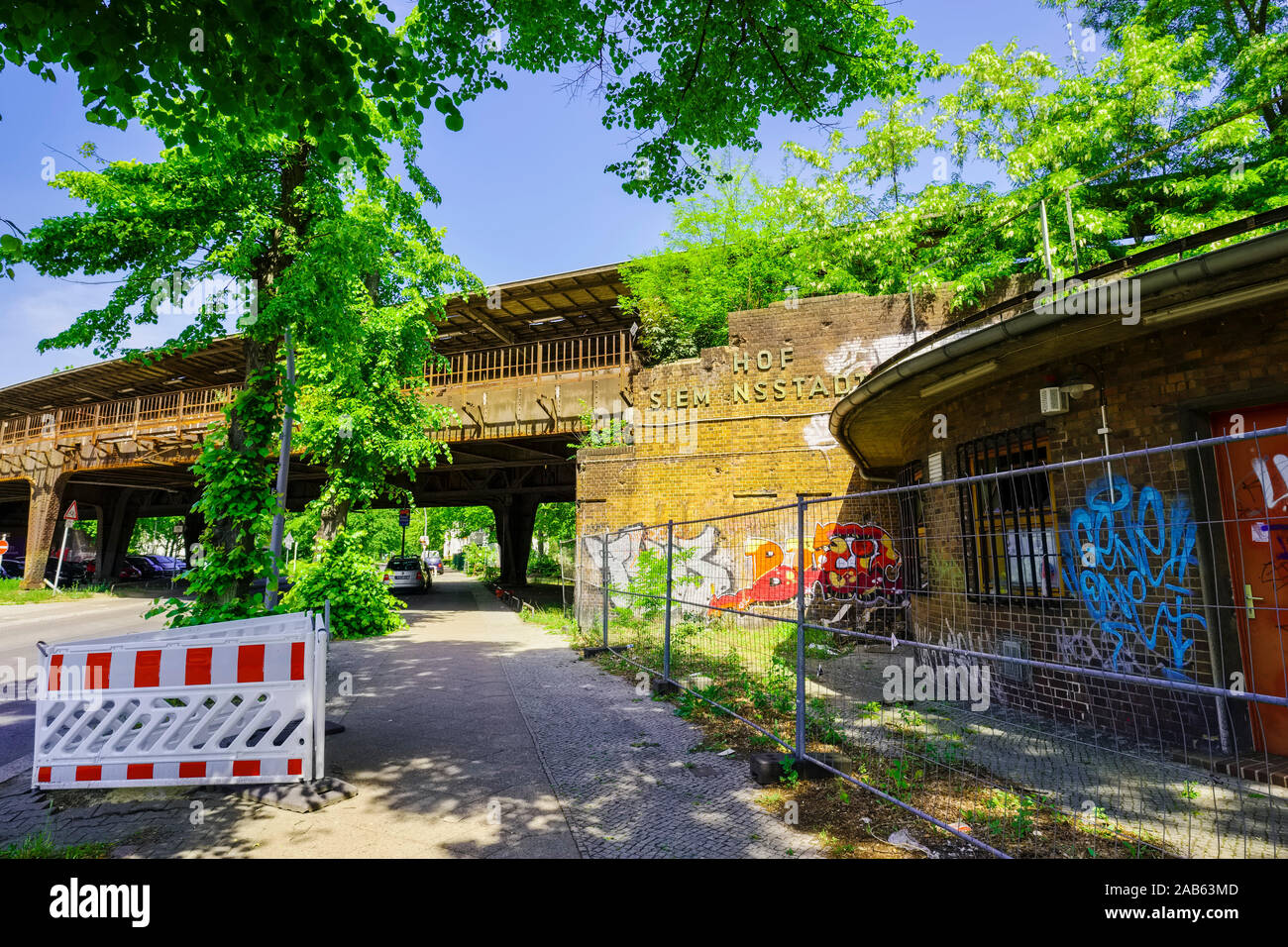 Der ehemalige S-Bahnhof Siemensstadt, Berlin, Deutschland Stockfoto