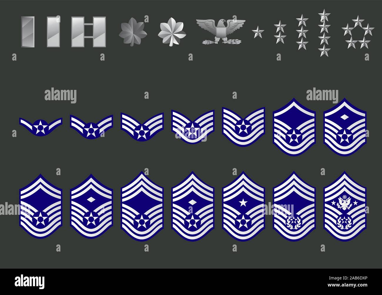 Rangabzeichen Us Air Force Stock Vektorgrafik Alamy