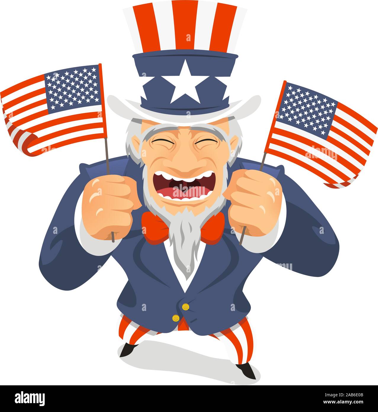 Uncle Sam Flags Vektor-Illustration. Stock Vektor