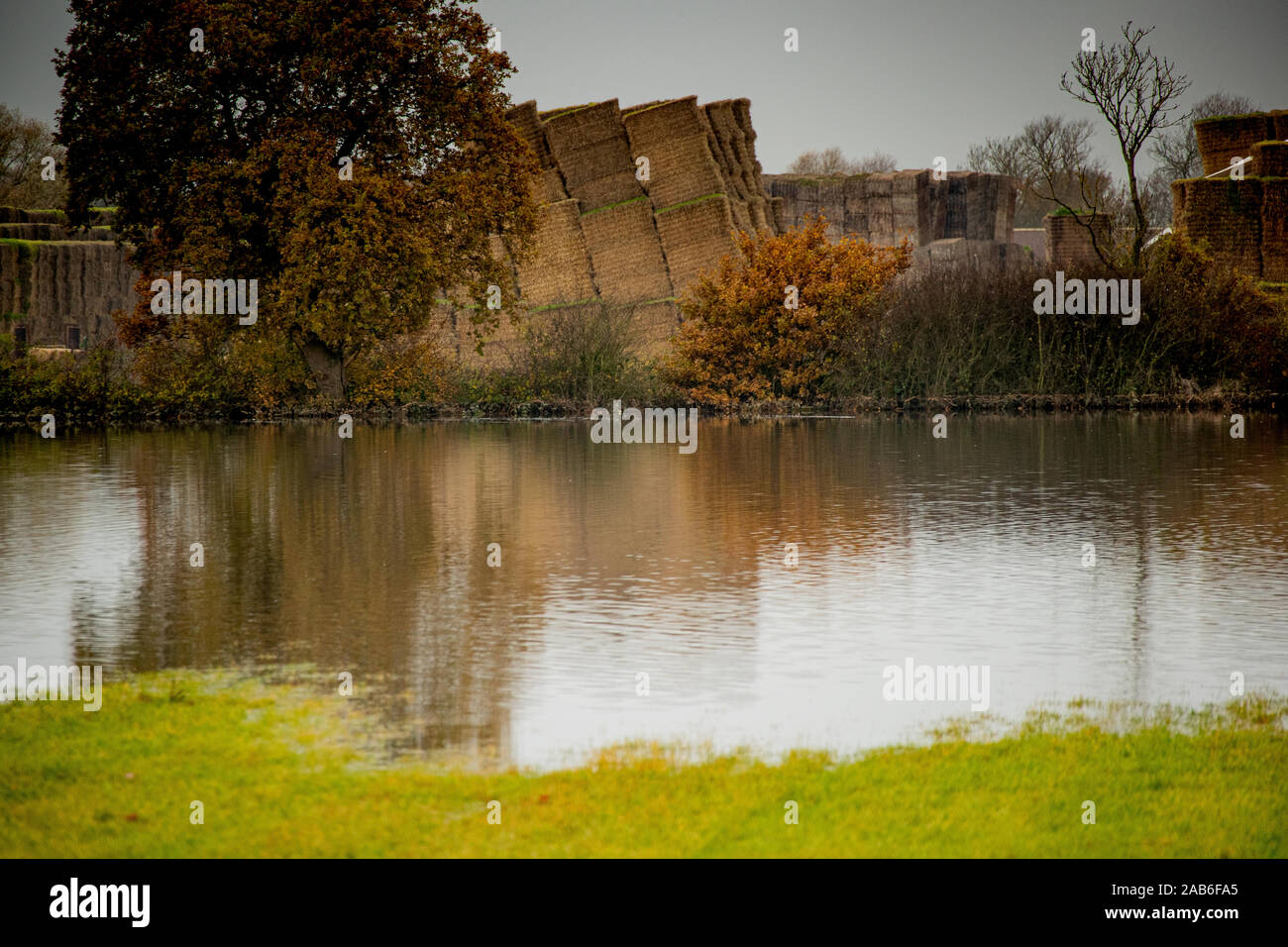 Am Stadtrand von Hochwasser betroffen Dorf Fishlake in der Nähe von Doncaster South Yorkshire. Stockfoto