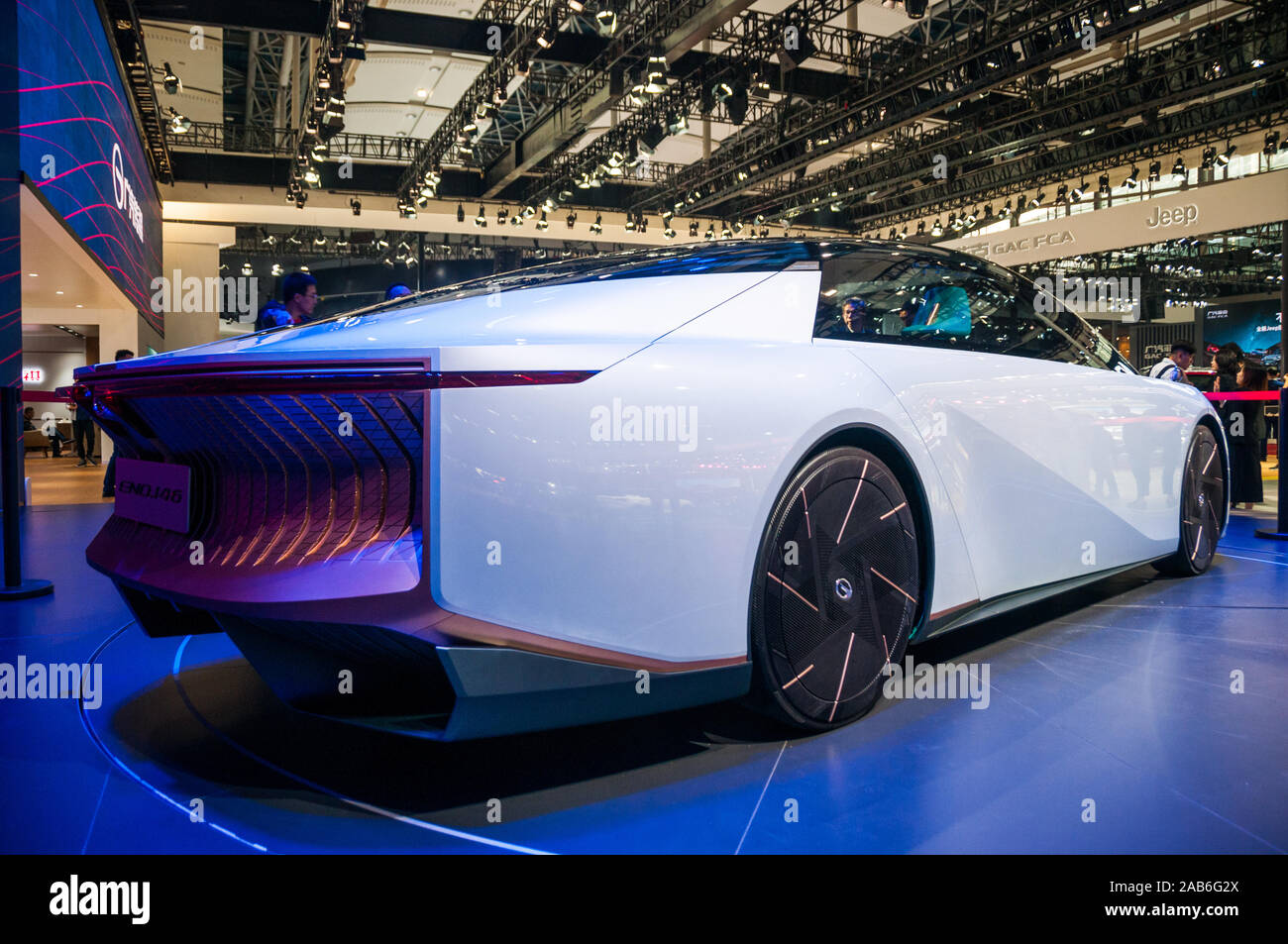 Der GAC ENO.146 das auf der Welt am meisten aerodynamischen Auto mit niedrigsten Koeffizienten der Welt ziehen, die auf der 2019 Guangzhou Auto Show. Stockfoto