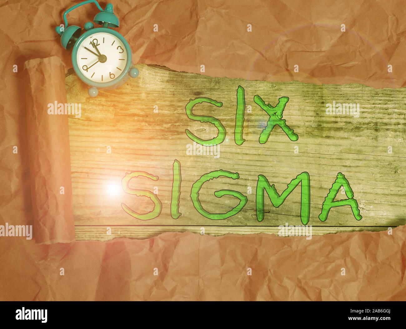Schreiben Hinweis mit Six Sigma. Business Konzept für Satz von analysisagement Techniken zur Business Process Wecker und zerrissen cardb zu verbessern. Stockfoto