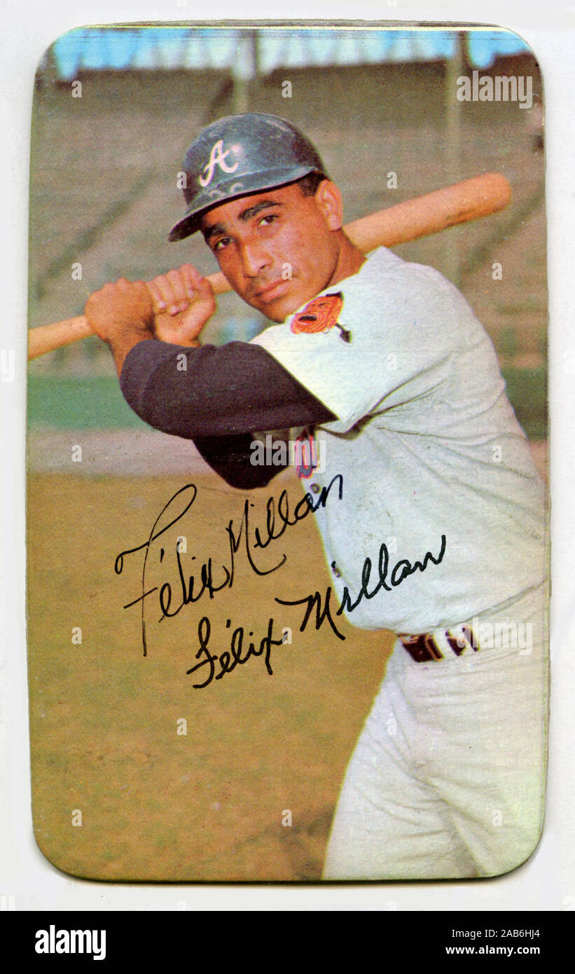 Basbal Karte Darstellung Felix Millan mit den Atlanta Braves, ca. Ende 1960er-Jahre. Stockfoto