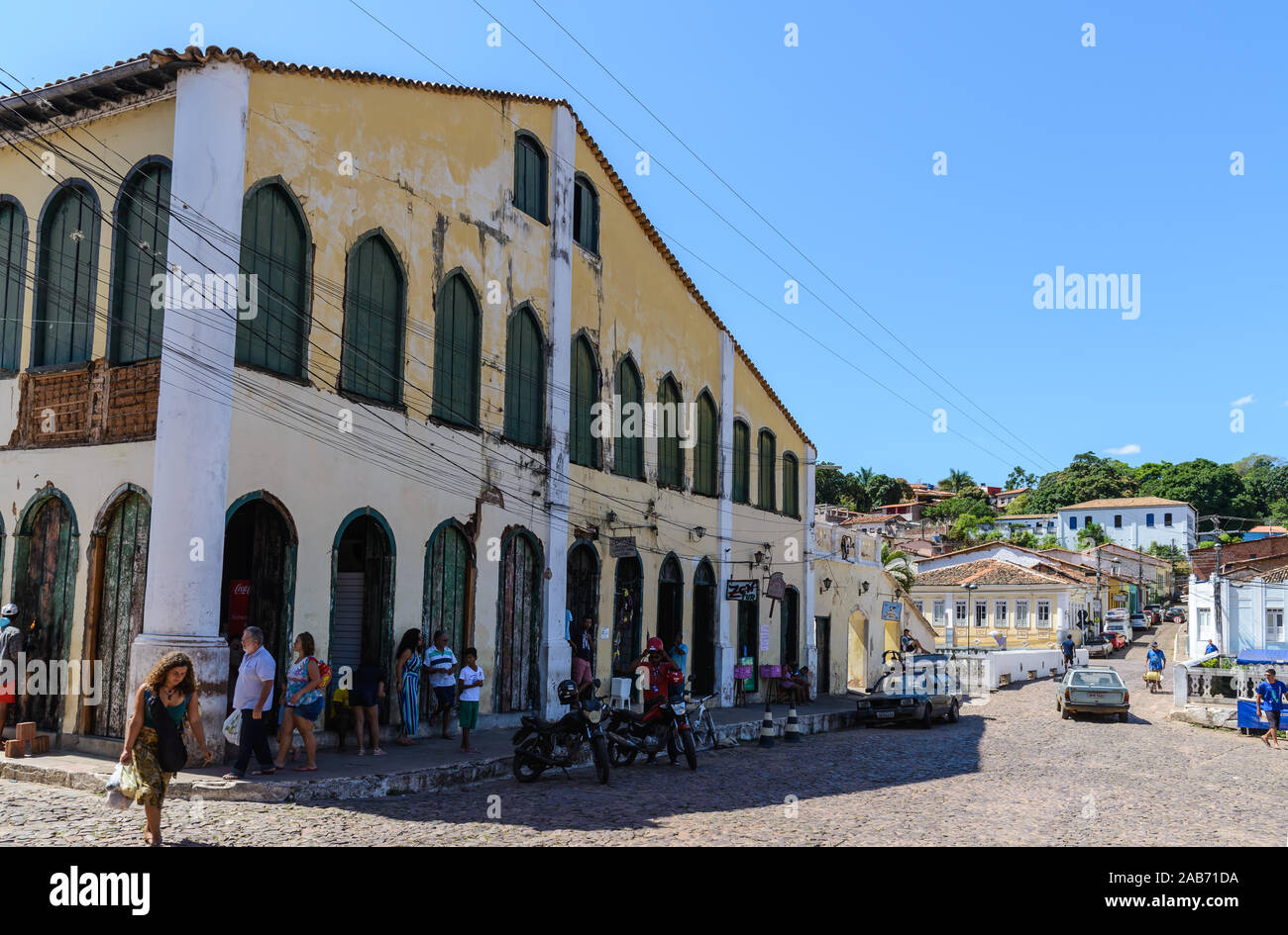 Straßen und Gebäude in der kleinen Stadt Lencois, Bahia, Brasilien. Stockfoto