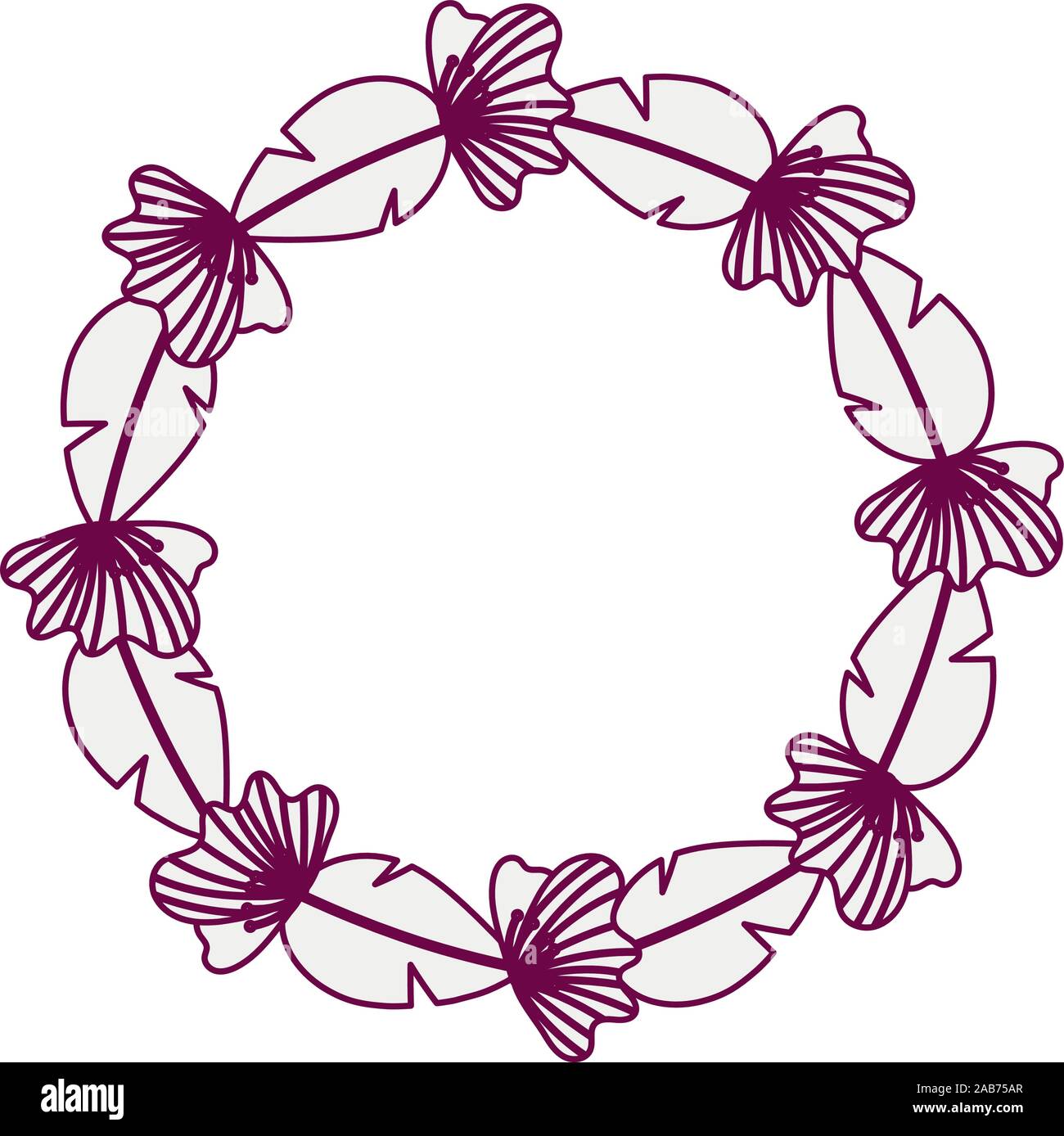 Blumen und Blätter Garten Krone Stock Vektor