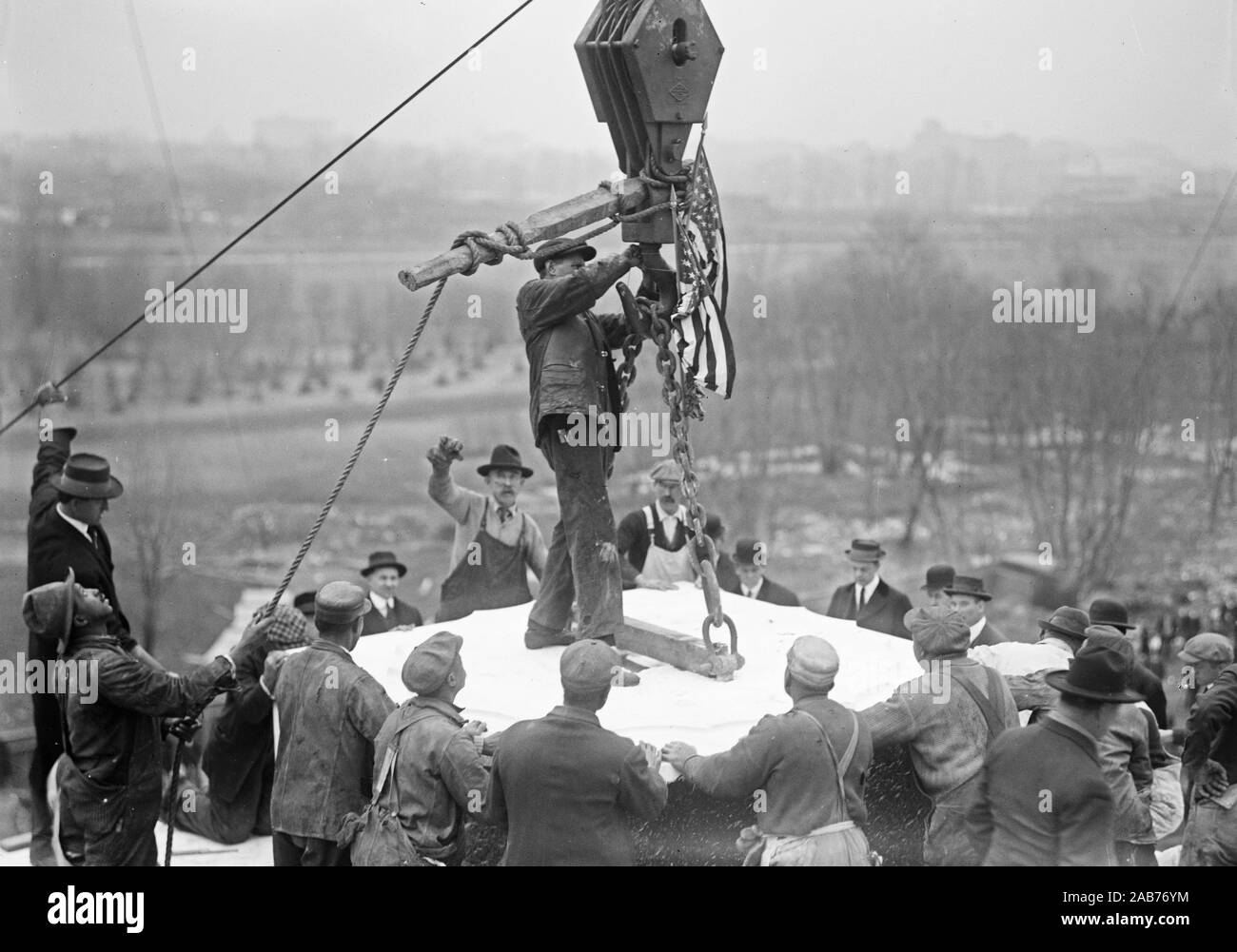 Lincoln Memorial, Washington, D.C. Festlegung Eckpfeiler Ca. Februar 12, 1915 Stockfoto